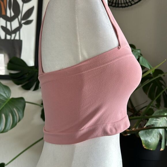 NWOT Free People Straight Lines Bralette M/L Pull On Longline Wide Strap Stretch - Picture 7 of 13